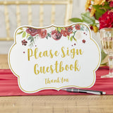 Burgundy Blush Floral Party Décor Sign Kit (Set of 8)