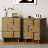 3-Drawer Nightstand, Solid Wood, 110LBS Capacity