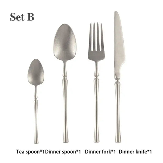 Retro 304 Stainless Steel Cutlery Set