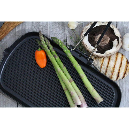 Chasseur French Cast Iron 14" Rectangle Grill w/ Fold Handle
