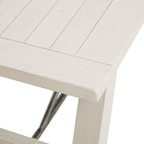 French Country White Wood Dining Bench Seats 3 *
