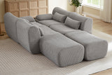 FLOVEX 141" 4-Seater Sofa with 2 Ottomans