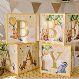 Honey Bear Baby Block Boxes for Baby Shower Decor