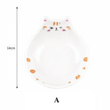 Cute Cat Face Ceramic Snack Bowl Japanese Style