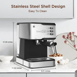 【USED】 Coffee Espresso Machine,20 BarPump Pressure Espresso and Cappuccino latte Maker with Milk Frother Steam Wand, 1.45L WaterTank,950W,Complimentary ESE Filter