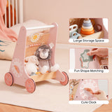 ROBUD Wooden Pink Baby Push Walker