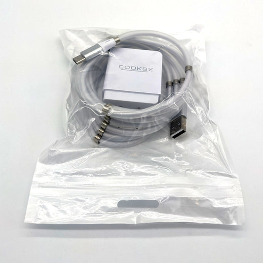 6 ft Magnetic USB C White Cable with Wall Charger