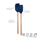 Flex-Core® Mini Spatula + Spoonula with Wood Handle