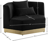 Marquis Velvet Chair - Cozy Contemporary Design with Plush Pillows and Stylish Gold Base for Living Rooms