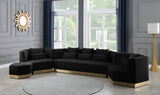 Marquis Velvet Chair - Cozy Contemporary Design with Plush Pillows and Stylish Gold Base for Living Rooms