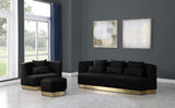 Marquis Velvet Chair - Cozy Contemporary Design with Plush Pillows and Stylish Gold Base for Living Rooms