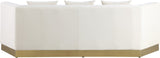 Marquis Contemporary Velvet Sofa with Brushed Gold Base – Cozy Luxury for Modern Living Spaces