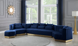 Marquis Contemporary Velvet Sofa with Brushed Gold Base – Cozy Luxury for Modern Living Spaces