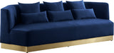 Marquis Contemporary Velvet Sofa with Brushed Gold Base – Cozy Luxury for Modern Living Spaces