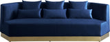Marquis Contemporary Velvet Sofa with Brushed Gold Base – Cozy Luxury for Modern Living Spaces