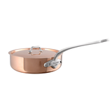 Mauviel M'3 S Copper Saute Pan With Lid, Cast Stainless Steel Handle, 3.2-Qt