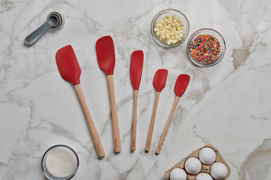 Flex-Core® Silicone and Wood Spatulas - Set of 5