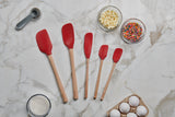 Flex-Core® Silicone and Wood Spatulas - Set of 5