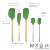 Flex-Core® Silicone and Wood Spatulas - Set of 5