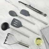 Silicone and Stainless Steel Utensils - Set of 6