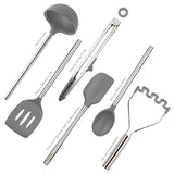Silicone and Stainless Steel Utensils - Set of 6