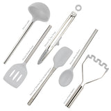 Silicone and Stainless Steel Utensils - Set of 6