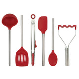 Silicone and Stainless Steel Utensils - Set of 6