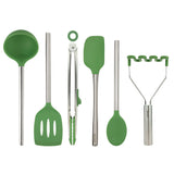 Silicone and Stainless Steel Utensils - Set of 6
