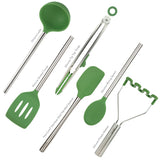 Silicone and Stainless Steel Utensils - Set of 6