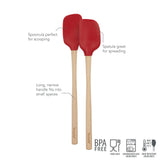 Flex-Core® Mini Spatula + Spoonula with Wood Handle