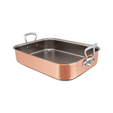 Mauviel Copper Roasting Pan With Cast Stainless Steel Handles, 15.7 x 11.8-In