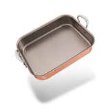 Mauviel Copper Roasting Pan With Cast Stainless Steel Handles, 15.7 x 11.8-In