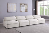 Serene Deluxe Comfort Modular Sofa with Soft Textured Fabric and Overstuffed Feather Cushions