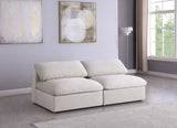 Serene Deluxe Comfort Modular Sofa with Soft Textured Fabric and Overstuffed Feather Cushions