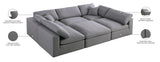 Serene Modular Sectional with Soft Black Linen Fabric and Cloud-Like Comfort for Stylish Living
