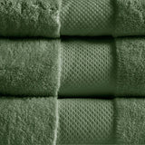 Turkish Cotton 6-Piece Bathroom Towel Set, Green