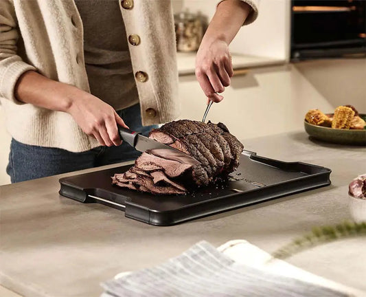 Cut&Carve™ Plus Multi-function Black Chopping Board
