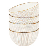 Kook Narbonne Ceramic Cereal Bowls 22 oz, Set of 4
