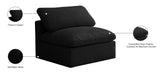 Plush Modular Armless Chair with Cloud-Like Comfort and Overstuffed Cushions for Ultimate Relaxation