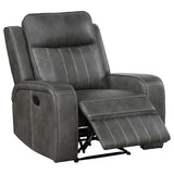 Raelynn Upholstered Track Arm Recliner Grey