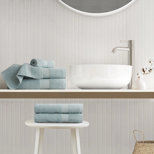 500GSM Turkish Cotton Quick Dry Plush Towel Set, Seafoam