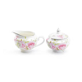 Gracie Bone China Beau Rose Sugar & Creamer Set