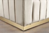 Marlon Velvet Loveseat - Chic Channel Tufted Seating with Gold Stainless Steel Base for Modern Homes