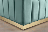 Marlon Velvet Loveseat - Chic Channel Tufted Seating with Gold Stainless Steel Base for Modern Homes