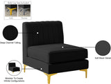 Alina Modular Contemporary Armless Chair with Deep Channel Tufting – Stylish & Customizable Seating