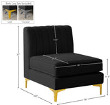 Alina Modular Contemporary Armless Chair with Deep Channel Tufting – Stylish & Customizable Seating