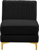 Alina Modular Contemporary Armless Chair with Deep Channel Tufting – Stylish & Customizable Seating