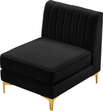 Alina Modular Contemporary Armless Chair with Deep Channel Tufting – Stylish & Customizable Seating