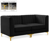 Alina Velvet Modular Sofa - Modern Deep Channel Tufted Design for Customizable Comfort & Style