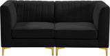 Alina Velvet Modular Sofa - Modern Deep Channel Tufted Design for Customizable Comfort & Style